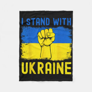 Support Ukraine Flag I Stand With Ukraine  Fleece Blanket