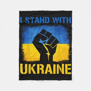 Support Ukraine Flag I Stand With Ukraine  Fleece Blanket