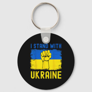Support Ukraine Flag I Stand With Ukraine Key Ring
