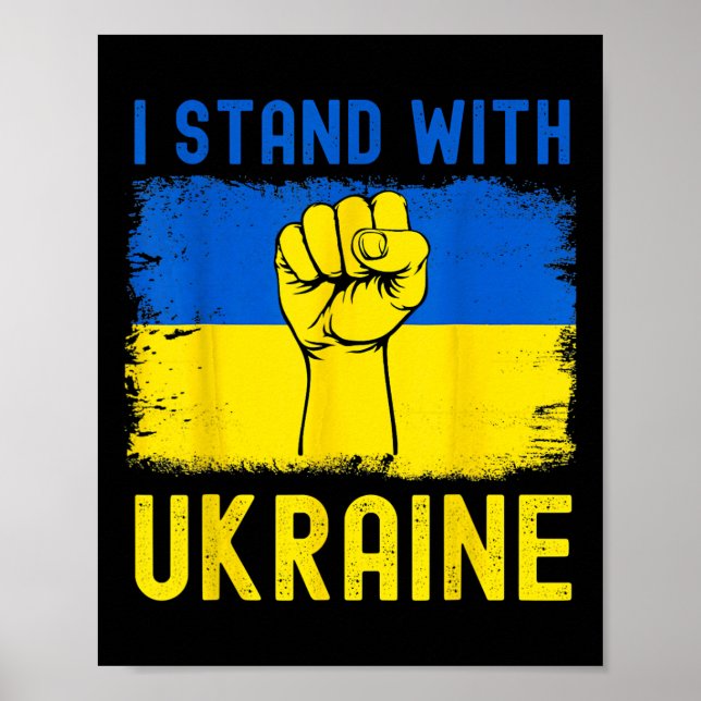 Support Ukraine Flag I Stand With Ukraine  Poster (Front)