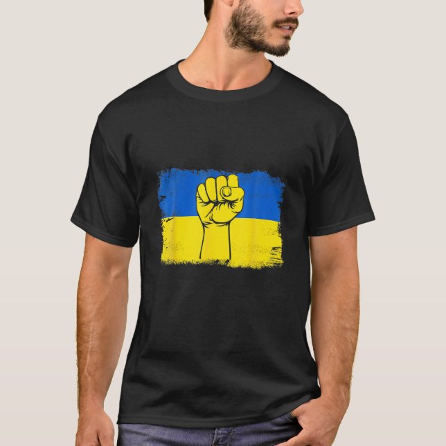 Support Ukraine Flag I Stand With Ukraine T-Shirt (Front)