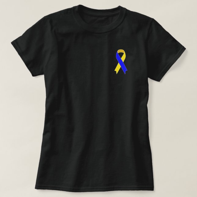 Support Ukraine - Flag Of Ukraine Freedom Ribbon T-Shirt (Design Front)