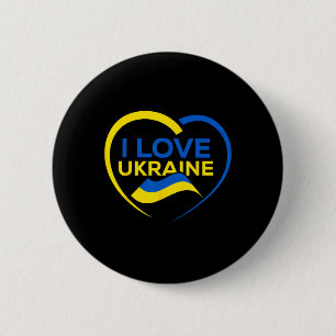 Support Ukraine Flag Shirt I Love Ukraine Heart 6 Cm Round Badge