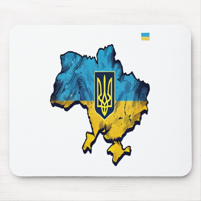 Support Ukraine – Free Ukraine Map With Flag Tryzu Mouse Pad (Front)