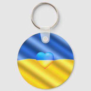 Support Ukraine - Freedom - Peace - Ukraine Flag Key Ring