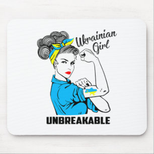 Support Ukraine Girl Unbreakable Strong Ukrainian  Mouse Pad