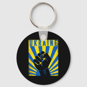 Support Ukraine Hand Fist Ukraine Resist Protest U Key Ring