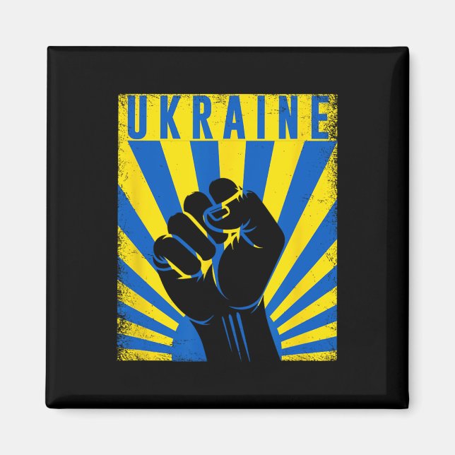 Support Ukraine Hand Fist Ukraine Resist Protest U Magnet (Front)