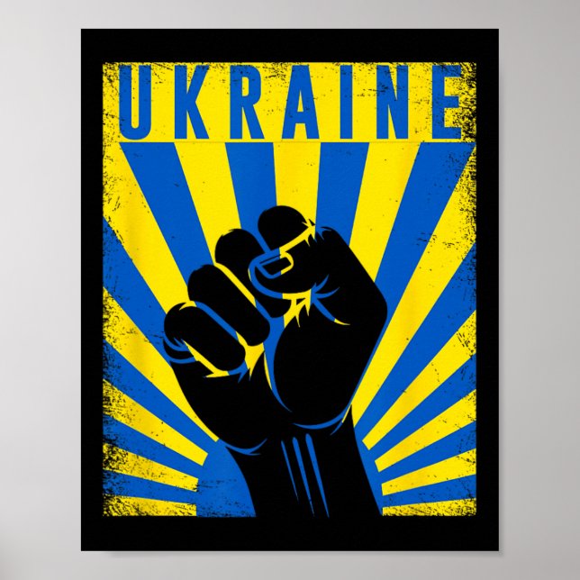Support Ukraine Hand Fist Ukraine Resist Protest U Poster (Front)