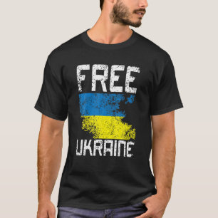 Support Ukraine I Stand With Ukraine Flag Free Ukr T-Shirt