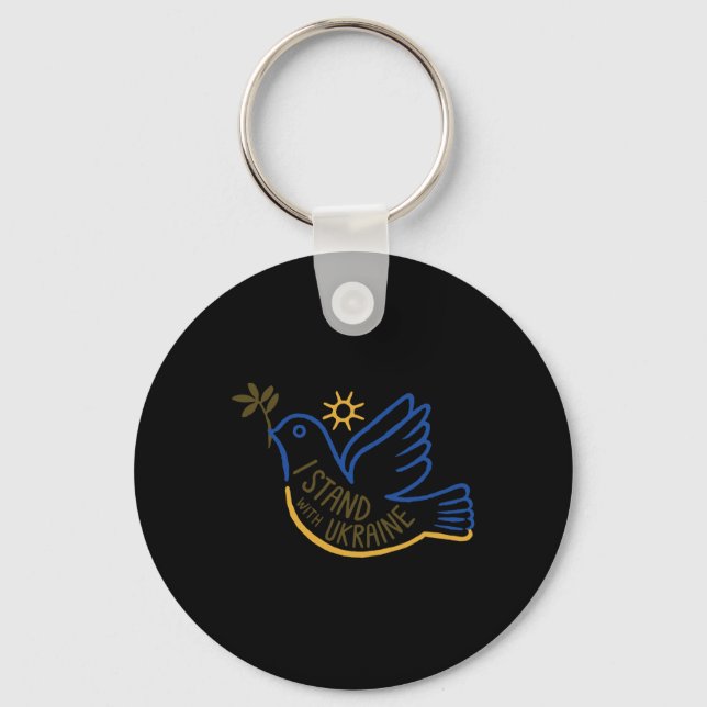 Support Ukraine I Stand With Ukraine  Key Ring (Front)