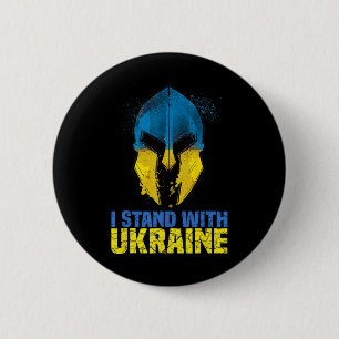 Support Ukraine I Stand With Ukraine Spartan Warri 6 Cm Round Badge