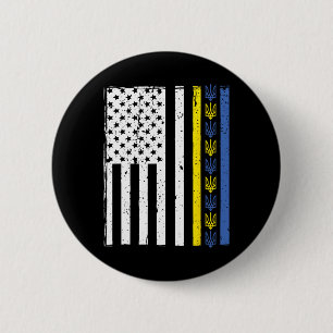 Support Ukraine I Stand With Ukraine Ukrainian Fla 6 Cm Round Badge