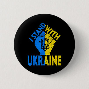 Support Ukraine I Stand With Ukraine Ukrainian Fla 6 Cm Round Badge