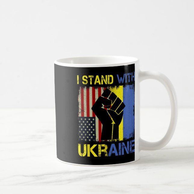 Support Ukraine I Stand With Ukraine Ukrainian Fla Coffee Mug (Right)