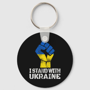Support Ukraine I Stand With Ukraine Ukrainian Fla Key Ring