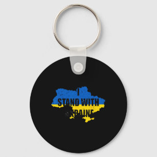 Support Ukraine I Stand With Ukraine Ukrainian Fla Key Ring