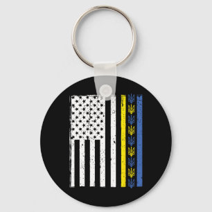 Support Ukraine I Stand With Ukraine Ukrainian Fla Key Ring