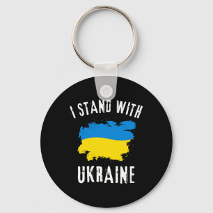 Support Ukraine I Stand With Ukraine Ukrainian Fla Key Ring