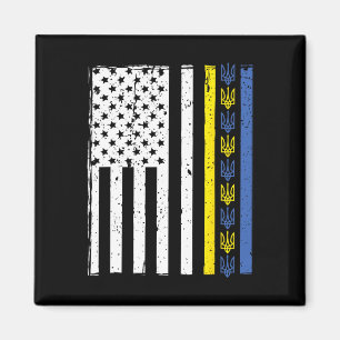Support Ukraine I Stand With Ukraine Ukrainian Fla Magnet