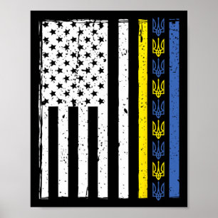 Support Ukraine I Stand With Ukraine Ukrainian Fla Poster