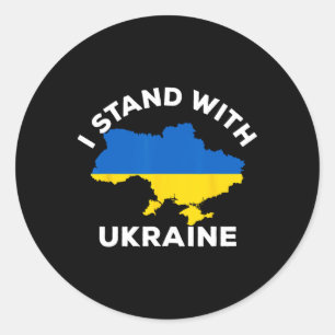 Support Ukraine I Stand With Ukraine Ukrainian Map Classic Round Sticker