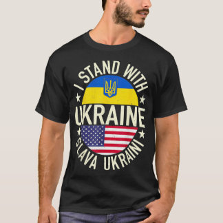 Support Ukraine I Stand With Ukraine Ukrainian US  T-Shirt