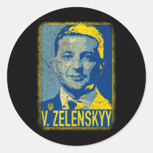 Support Ukraine I Stand With Ukraine Volodymyr Zel Classic Round Sticker
