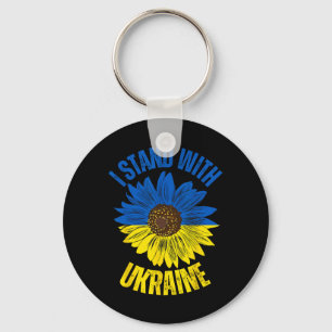 Support Ukraine I Stand With Ukrainian Flag Slava Key Ring