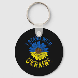 Support Ukraine I Stand With Ukrainian Flag Slava Key Ring