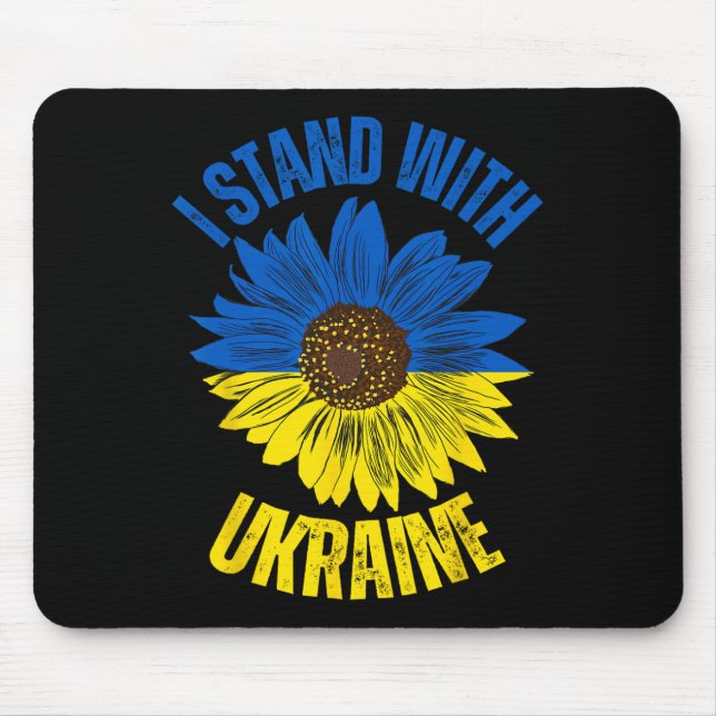 Support Ukraine I Stand With Ukrainian Flag Slava  Mouse Pad (Front)