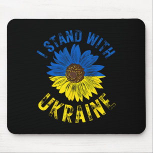 Support Ukraine I Stand With Ukrainian Flag Slava Mouse Pad