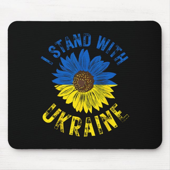 Support Ukraine I Stand With Ukrainian Flag Slava  Mouse Pad (Front)