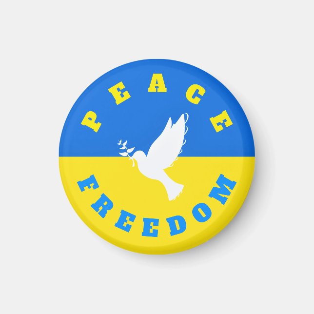Support Ukraine Magnet Peace Dove - Freedom (Front)