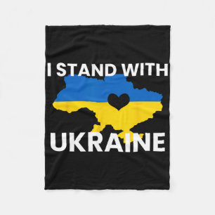 Support Ukraine Map Heart Stand Together Ukraine S Fleece Blanket