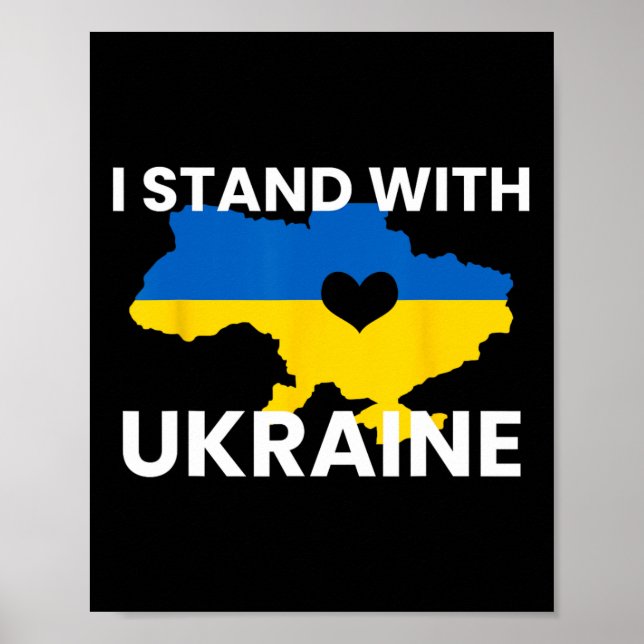 Support Ukraine Map Heart Stand Together Ukraine S Poster (Front)