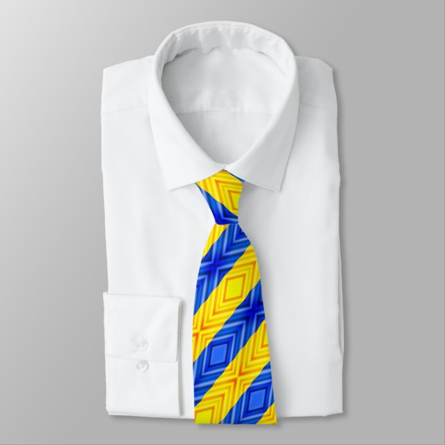 Support Ukraine Neck Tie Ukrainian Flag Colours (Tied)