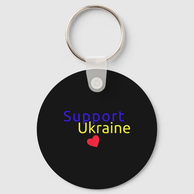 Support Ukraine No War Ukrainian Flag  Key Ring (Front)
