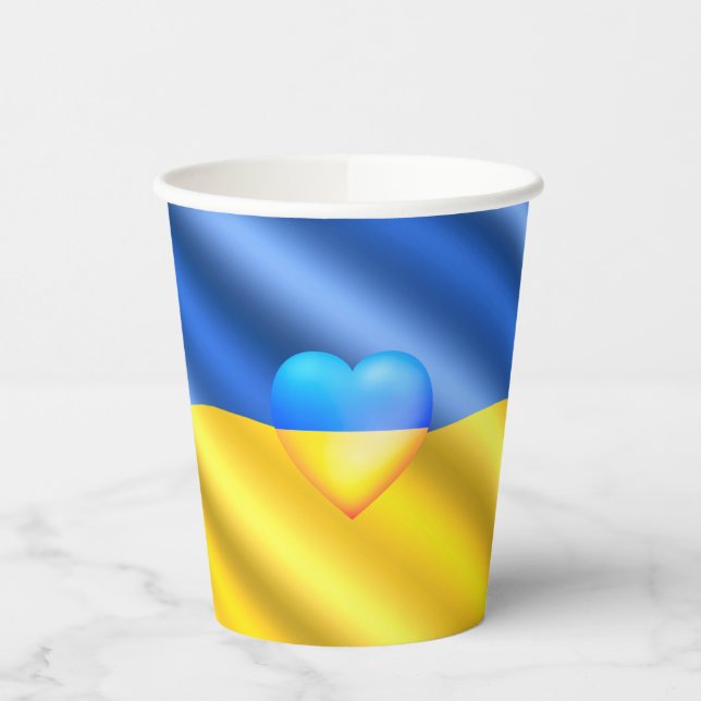 Support Ukraine Paper Cups (Left)