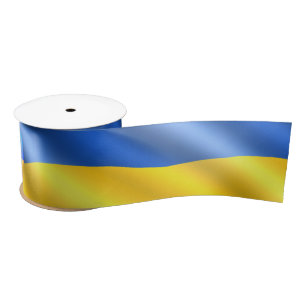 Support Ukraine Ribbon Ukrainian Flag Gift Satin Ribbon