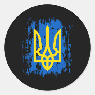 Support Ukraine Stand With Ukraine Ukrainian Flag Classic Round Sticker