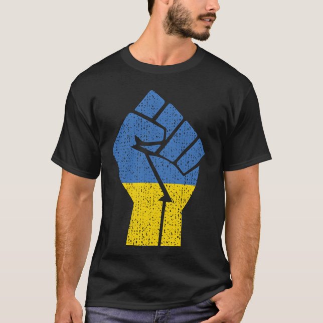 Support Ukraine Stand With Ukraine Ukrainian Flag  T-Shirt (Front)