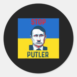 Support Ukraine Stop Putler Classic Round Sticker