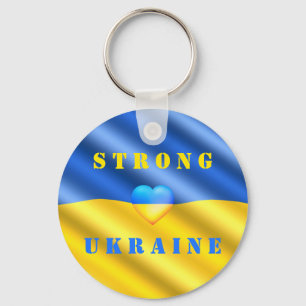 Support Ukraine - Strong - Flag - Freedom - Peace  Key Ring