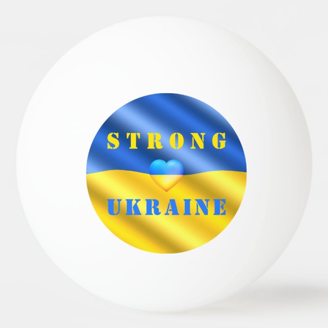 Support Ukraine - Strong - Flag - Freedom - Peace Ping Pong Ball (Front)