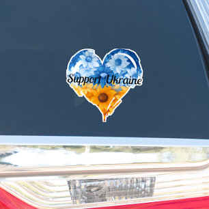 Support Ukraine Sunflower Heart Car Bumper