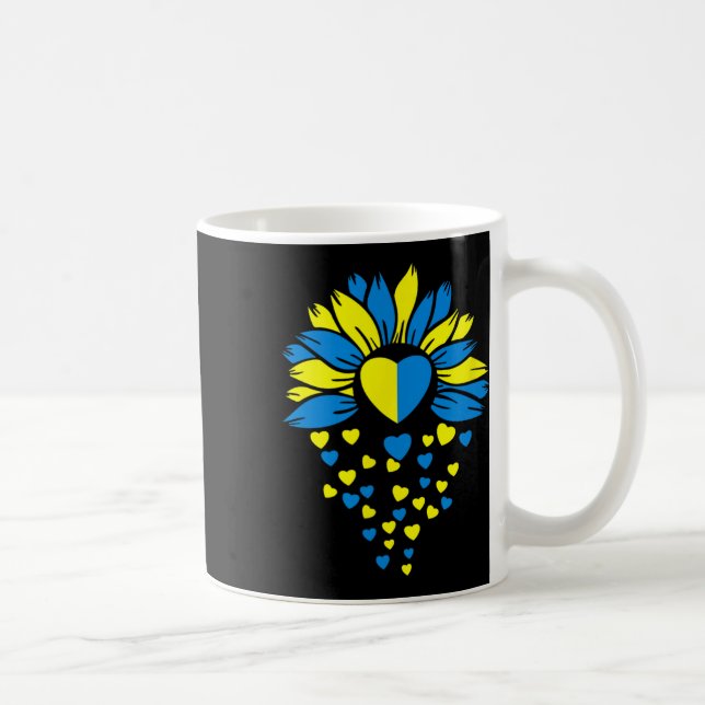 Support Ukraine Sunflower Heart  Coffee Mug (Right)