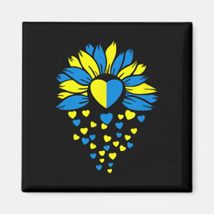 Support Ukraine Sunflower Heart Magnet