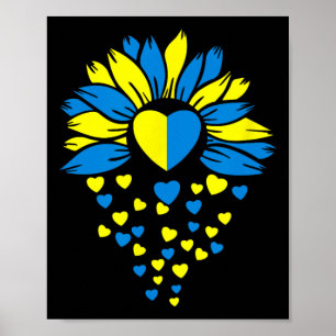 Support Ukraine Sunflower Heart  Poster