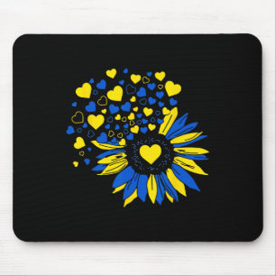 Support Ukraine Sunflower Ukrainian Flag Heart Men Mouse Pad